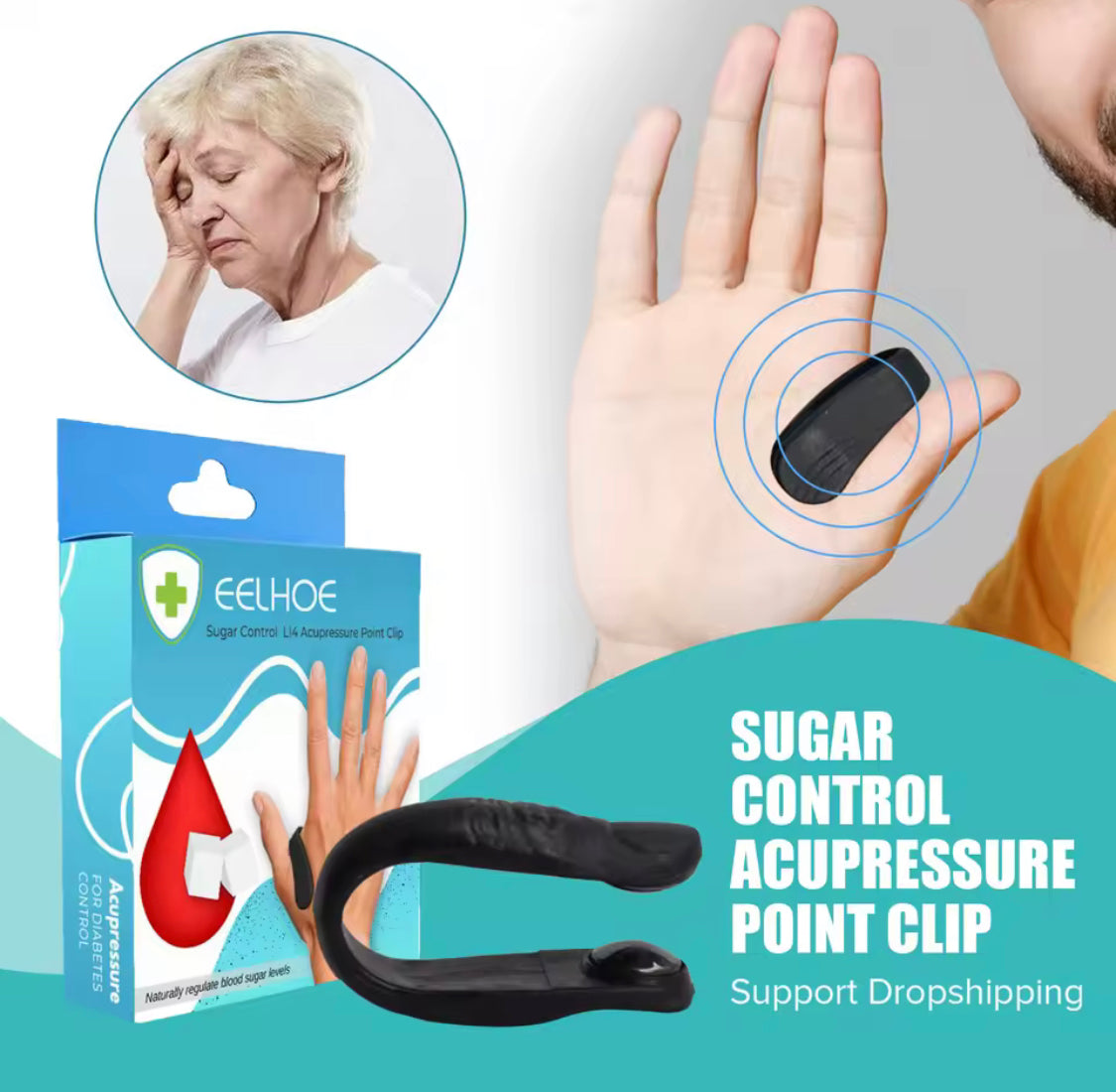 Portable Sugar Control Clip, Diabetes Relief Clip, Sugar Control Acupressure Point Clip, Diabetic Treatment Tool Portable Sugar Control Clip, Diabetes Relief Clip, Sugar Control Acupressure Point Clip, Diabetic Treatment Tool